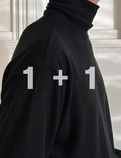 1 + 1 니트지 긴폴라 티셔츠(M~XL)