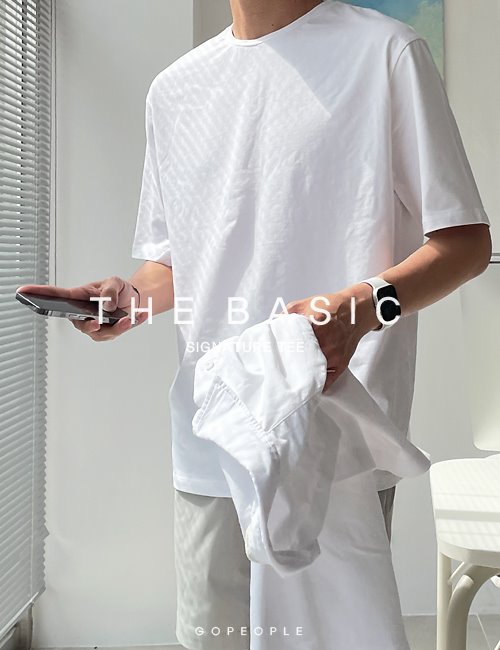 굿핏 시그니처 실켓반팔티(span fabric) (화이트 입고지연 05.23(월) 입고예정)